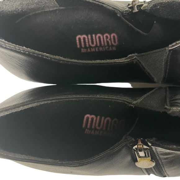 Munro American Taylor Black Leather Ankle Booties Side Zip Women's Size 6N (AA) - Picture 16 of 16